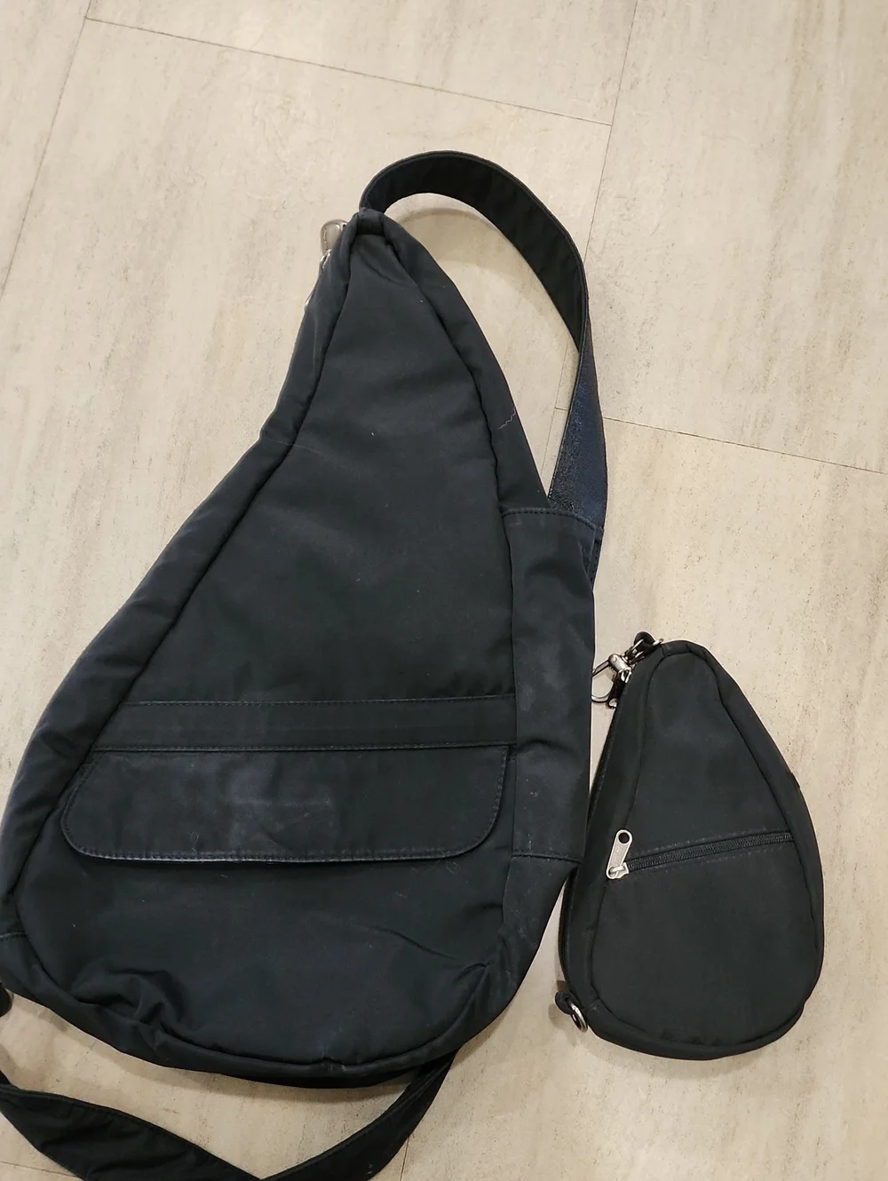 American Bag Healthy Back Bag + Mini Bag Black Travel Storage Hiking